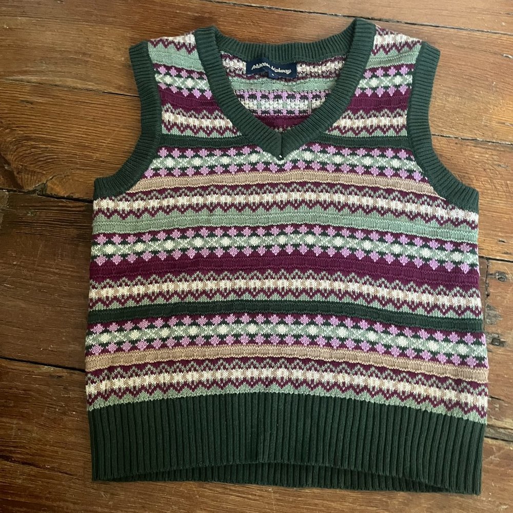 Fair Isle Patterned Sweater Vest Small